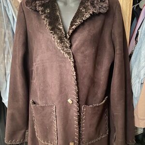 Dana Buchman Dark Brown Teddy Jacket